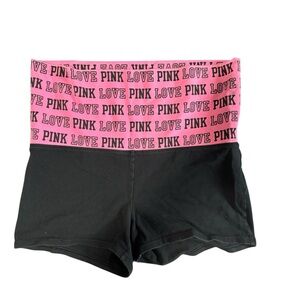 PINK Victoria's Secret Black Shorts with Pink Waistband